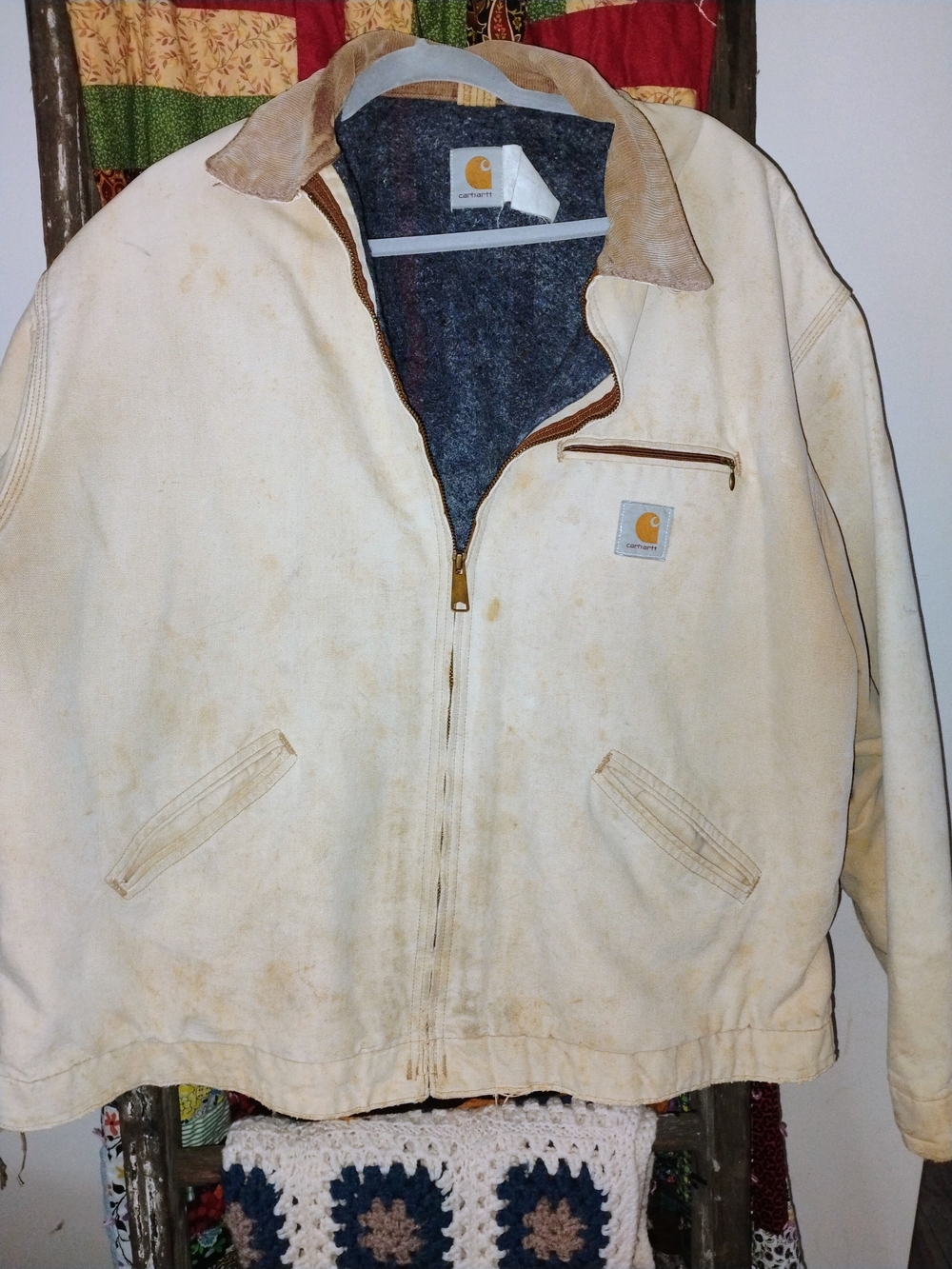 Carhartt Men’s Cream Canvas Work Jacket